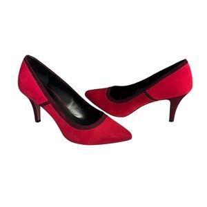 Kelly & Katie Women’s Valerie Red Suede Pointed Toe Pumps Size 8M